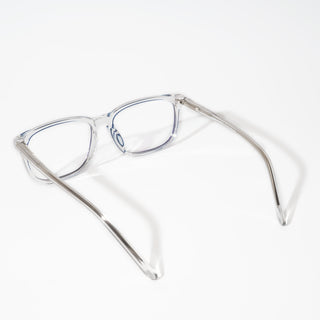 EyeJack Vortex Transparent Blue Rectangle Eyeglasses for Men & Women (SL003CL14-C4)