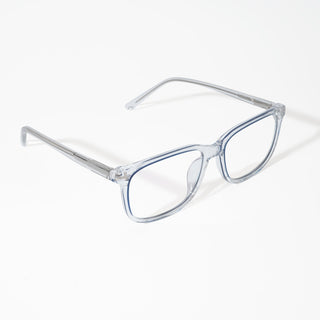 EyeJack Vortex Transparent Blue Rectangle Eyeglasses for Men & Women (SL003CL14-C4)