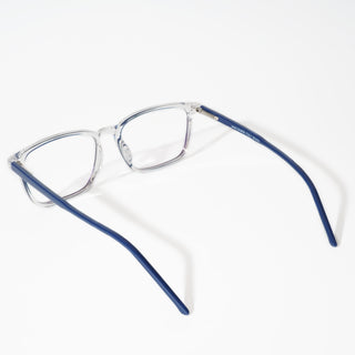 EyeJack Vortex Transparent Blue Rectangle Eyeglasses for Men & Women (SL004CL17-C2)