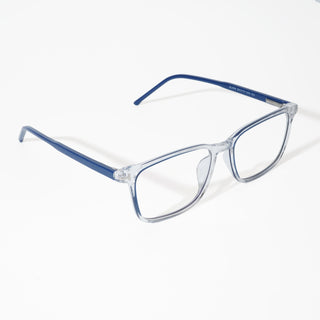 EyeJack Vortex Transparent Blue Rectangle Eyeglasses for Men & Women (SL004CL17-C2)