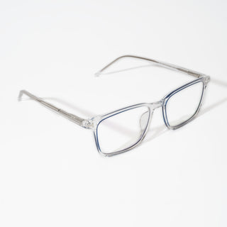 EyeJack Vortex Transparent Blue Rectangle Eyeglasses for Men & Women (SL004CL19-C4)