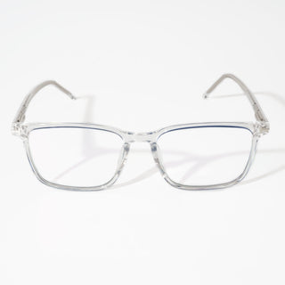 EyeJack Vortex Transparent Blue Rectangle Eyeglasses for Men & Women (SL004CL19-C4)