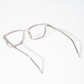 EyeJack Vortex Transparent Brown Rectangle Eyeglasses for Men & Women (SL004CL20-C5)