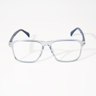 EyeJack Vortex Transparent Blue Square Eyeglasses for Men & Women (SL005CL22-C2)