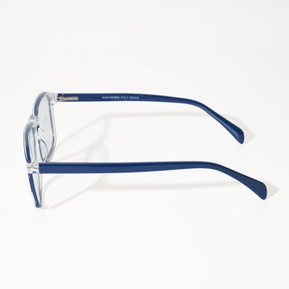 EyeJack Vortex Transparent Blue Square Eyeglasses for Men & Women (SL005CL22-C2)