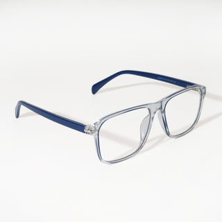 EyeJack Vortex Transparent Blue Square Eyeglasses for Men & Women (SL005CL22-C2)