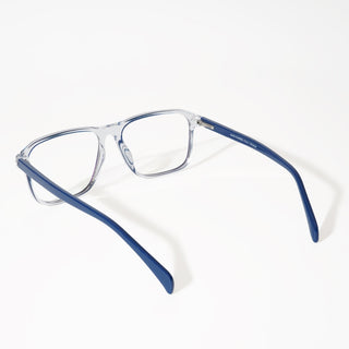 EyeJack Vortex Transparent Blue Square Eyeglasses for Men & Women (SL005CL22-C2)