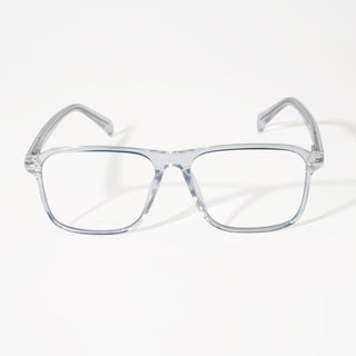 EyeJack Vortex Transparent Blue Square Eyeglasses for Men & Women (SL005CL24-C4)