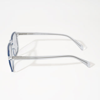 EyeJack Vortex Transparent Blue Square Eyeglasses for Men & Women (SL005CL24-C4)