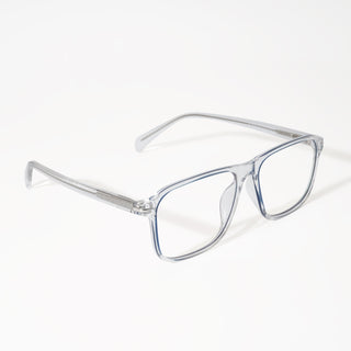 EyeJack Vortex Transparent Blue Square Eyeglasses for Men & Women (SL005CL24-C4)