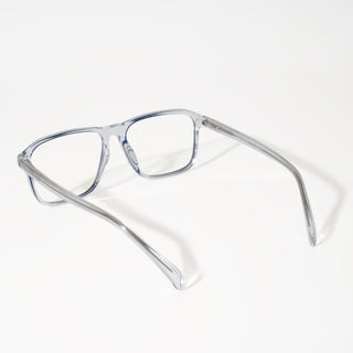 EyeJack Vortex Transparent Blue Square Eyeglasses for Men & Women (SL005CL24-C4)