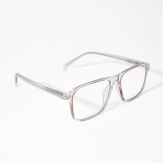 EyeJack Vortex Transparent Brown Square Eyeglasses for Men & Women (SL005CL25-C5)