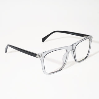 EyeJack Vortex Transparent Black Square Eyeglasses for Men & Women (SL006CL26-C1)