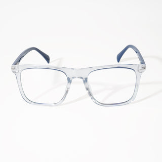 EyeJack Vortex Transparent Blue Square Eyeglasses for Men & Women (SL006CL27-C2)