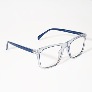 EyeJack Vortex Transparent Blue Square Eyeglasses for Men & Women (SL006CL27-C2)