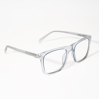 EyeJack Vortex Transparent Blue Square Eyeglasses for Men & Women (SL006CL29-C4)