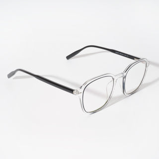 EyeJack Vortex Transparent Black Square Eyeglasses for Men & Women (SL007CL31-C1)