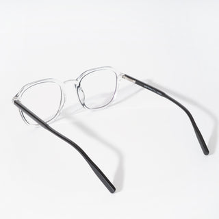 EyeJack Vortex Transparent Black Square Eyeglasses for Men & Women (SL007CL31-C1)