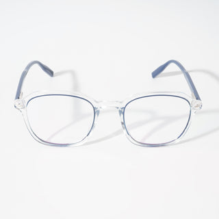 EyeJack Vortex Transparent Blue Square Eyeglasses for Men & Women (SL007CL32-C2)