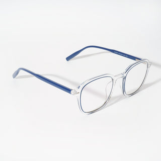 EyeJack Vortex Transparent Blue Square Eyeglasses for Men & Women (SL007CL32-C2)