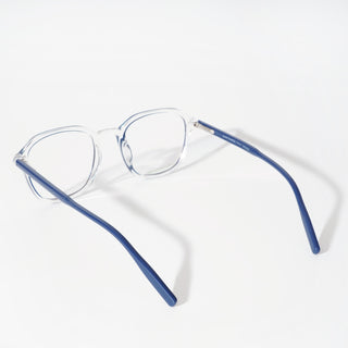 EyeJack Vortex Transparent Blue Square Eyeglasses for Men & Women (SL007CL32-C2)