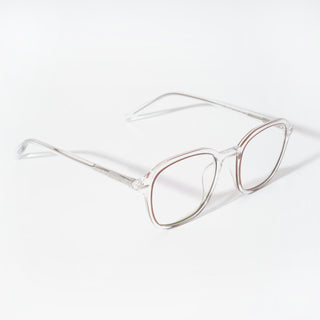 EyeJack Vortex Transparent Brown Square Eyeglasses for Men & Women (SL007CL35-C5)