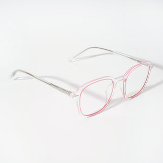 EyeJack Vortex Transparent Pink Square Eyeglasses for Men & Women (SL007CL36-C6)