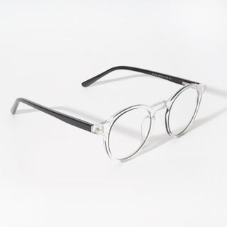 EyeJack Vortex Transparent Black Round Eyeglasses for Men & Women (SL008CL39-C1)