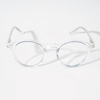 EyeJack Vortex Transparent Blue Round Eyeglasses for Men & Women (SL008CL42-C4)