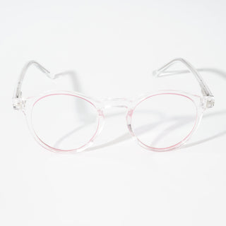 EyeJack Vortex Transparent Pink Round Eyeglasses for Men & Women (SL008CL44-C6)