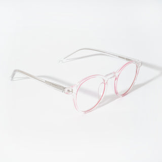 EyeJack Vortex Transparent Pink Round Eyeglasses for Men & Women (SL008CL44-C6)