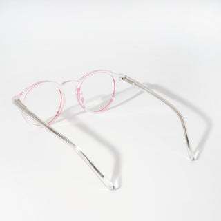 EyeJack Vortex Transparent Pink Round Eyeglasses for Men & Women (SL008CL44-C6)