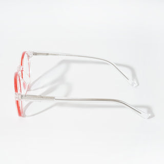 EyeJack Vortex Transparent Red Round Eyeglasses for Men & Women (SL008CL45-C7)