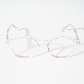 EyeJack Vortex Transparent Pink Round Eyeglasses for Men & Women (SL009CL52-C6)