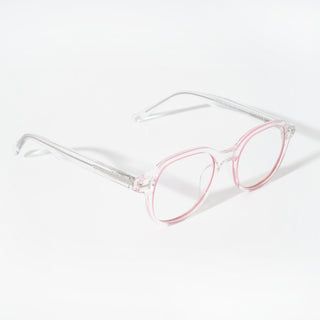 EyeJack Vortex Transparent Pink Round Eyeglasses for Men & Women (SL009CL52-C6)