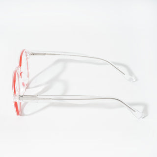 EyeJack Vortex Transparent Red Round Eyeglasses for Men & Women (SL009CL53-C7)