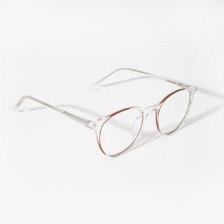 EyeJack Vortex Transparent Brown Cateye Eyeglasses for Men & Women (SL010CL59-C5)