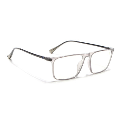 Eyejack Domino Transparent Rectangle Eyeglasses for Men & Women (TR1001FCL1618-C3)