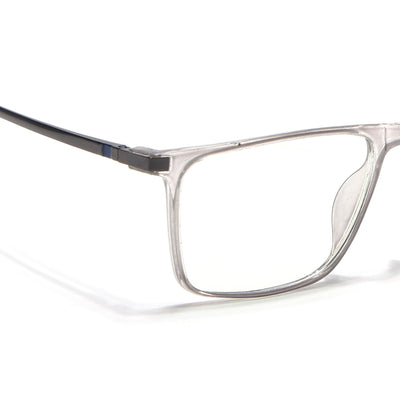 Eyejack Domino Transparent Rectangle Eyeglasses for Men & Women (TR1001FCL1618-C3)