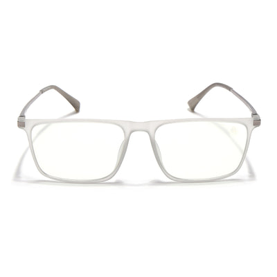 Eyejack Domino Matt Grey Rectangle Eyeglasses for Men & Women (TR1001FCL1621-C6)