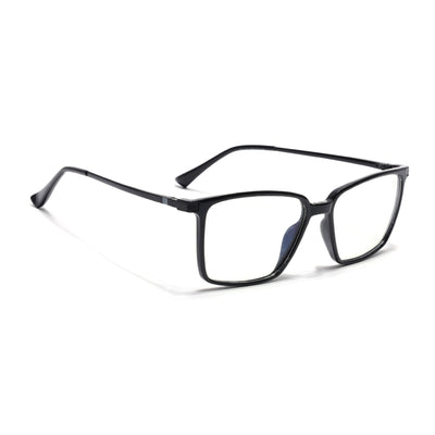 Eyejack Domino Shine Black Square Eyeglasses for Men & Women (TR1002FCL1630-C1)