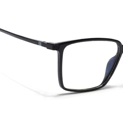 Eyejack Domino Shine Black Square Eyeglasses for Men & Women (TR1002FCL1630-C1)