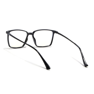 Eyejack Domino Shine Black Square Eyeglasses for Men & Women (TR1002FCL1630-C1)