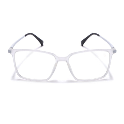 Eyejack Domino Matt Transparent Square Eyeglasses for Men & Women (TR1002FCL1633-C4)