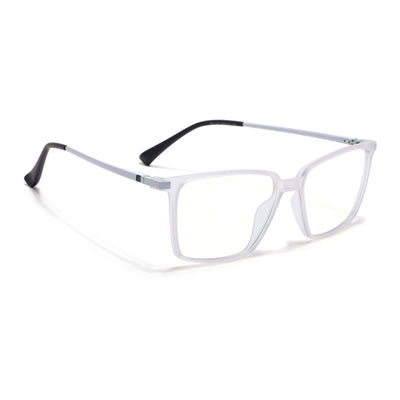 Eyejack Domino Matt Transparent Square Eyeglasses for Men & Women (TR1002FCL1633-C4)