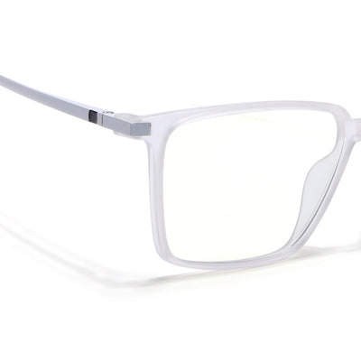 Eyejack Domino Matt Transparent Square Eyeglasses for Men & Women (TR1002FCL1633-C4)