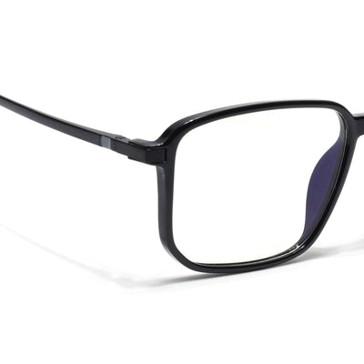 Eyejack Domino Shine Black Square Eyeglasses for Men & Women (TR1003FCL1644-C1)