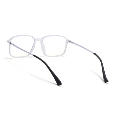 Eyejack Domino Matt Transparent Square Eyeglasses for Men & Women (TR1003FCL1647-C4)