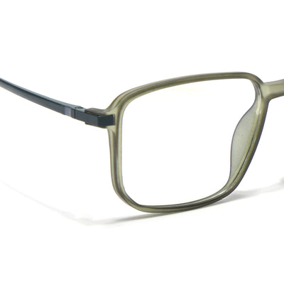 Eyejack Domino Olive Square Eyeglasses for Men & Women (TR1003FCL1650-C7)