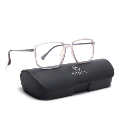 Eyejack Domino Purple Square Eyeglasses for Men & Women (TR1003FCL1651-C8)